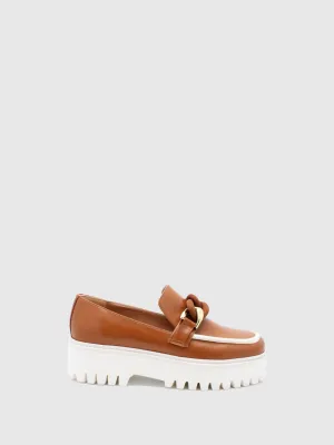 Appliqués Loafers Hunky Panky Camel/Off White