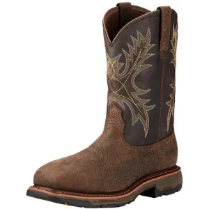 Ariat Men's WorkHog 11" Composite Toe Waterproof Western Work Boot - Bruin Brown - 10017420