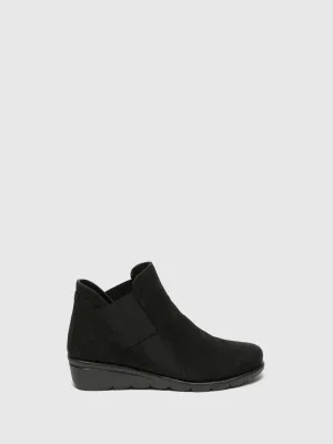 Black Elasticated Ankle Boots