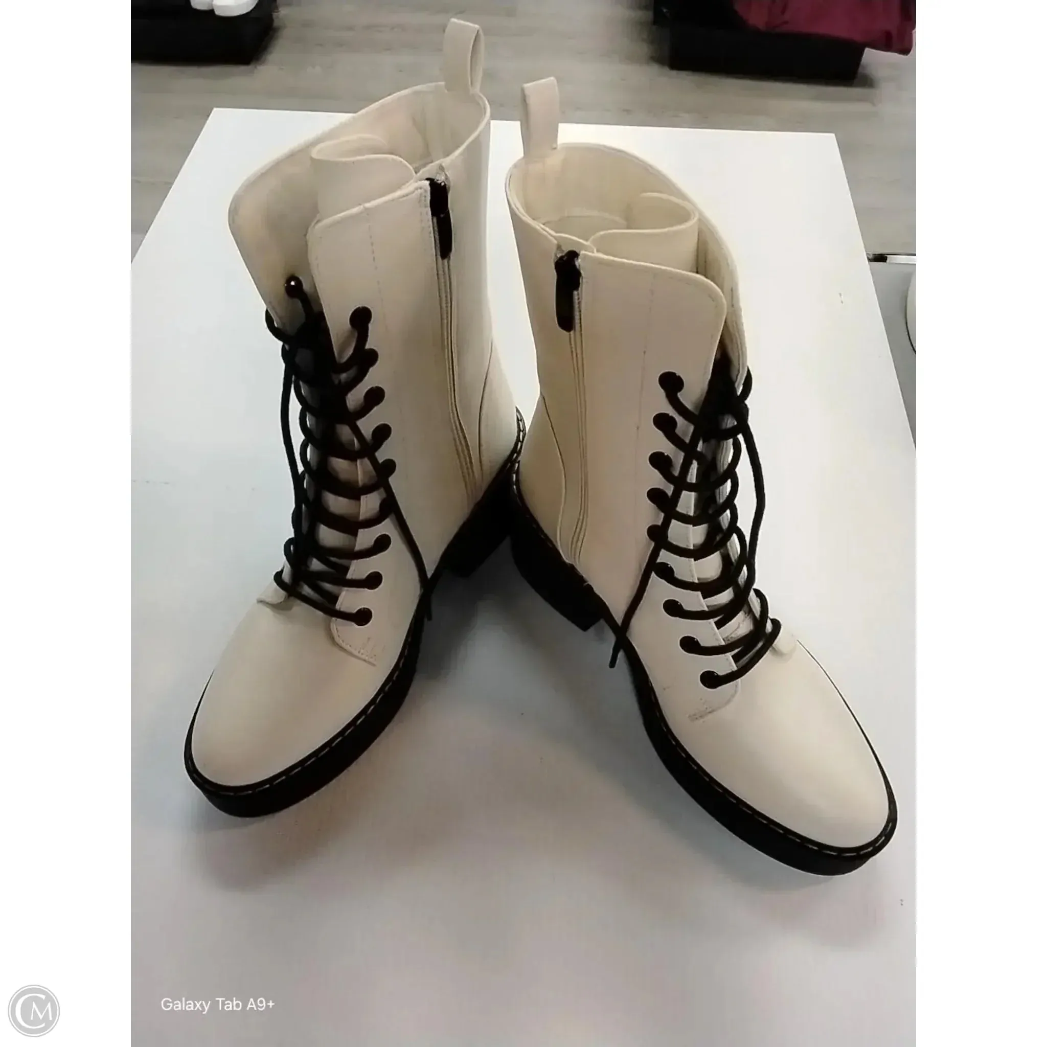 Boots Combat By Nine West In White, Size: 8.5