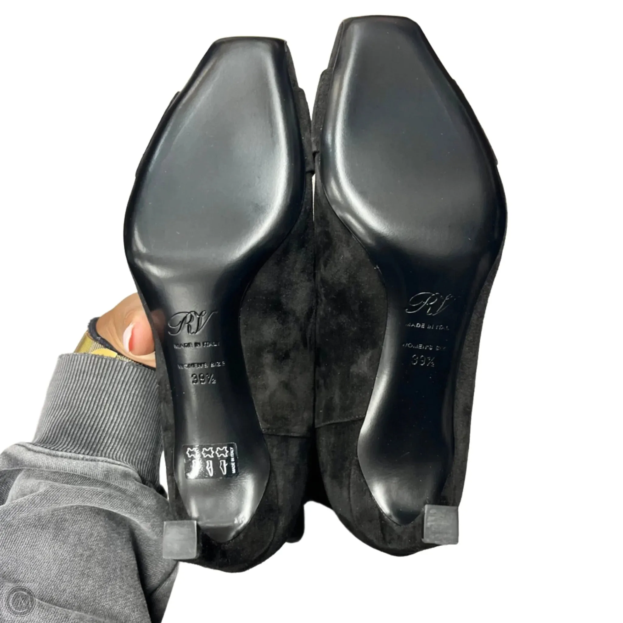 Boots Designer By Roger Vivier In Black & Silver, Size: 9