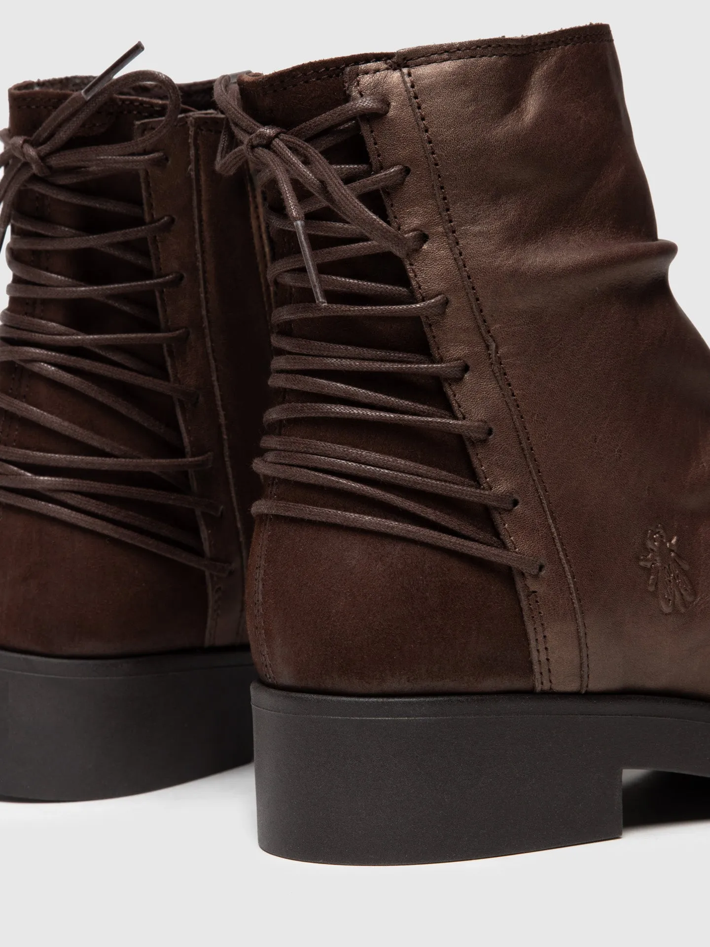 Brown Zip Up Ankle Boots
