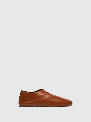 Camel Lace-up Shoes