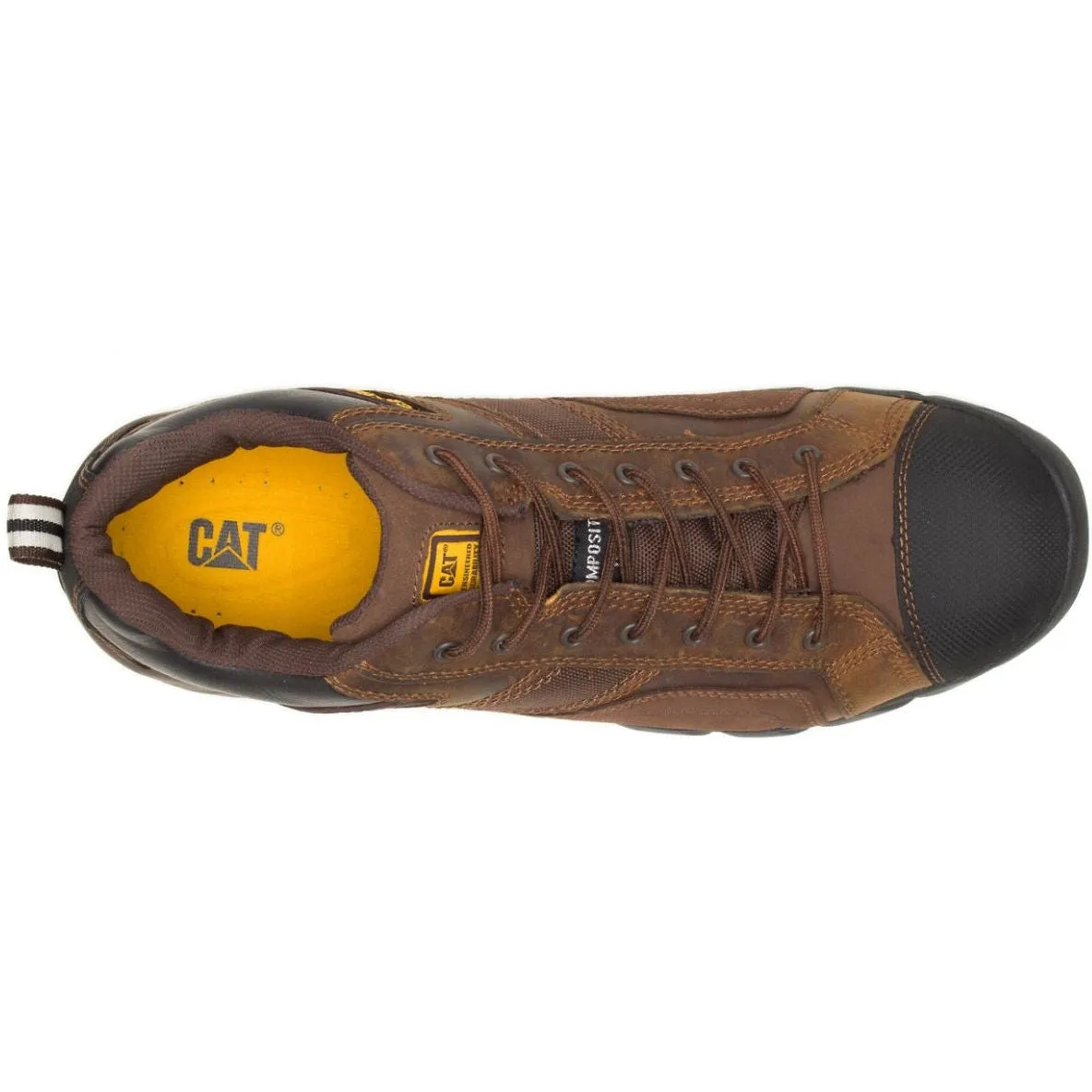 CAT Men's Argon Composite Toe Work Shoe - Dark Brown - P89957