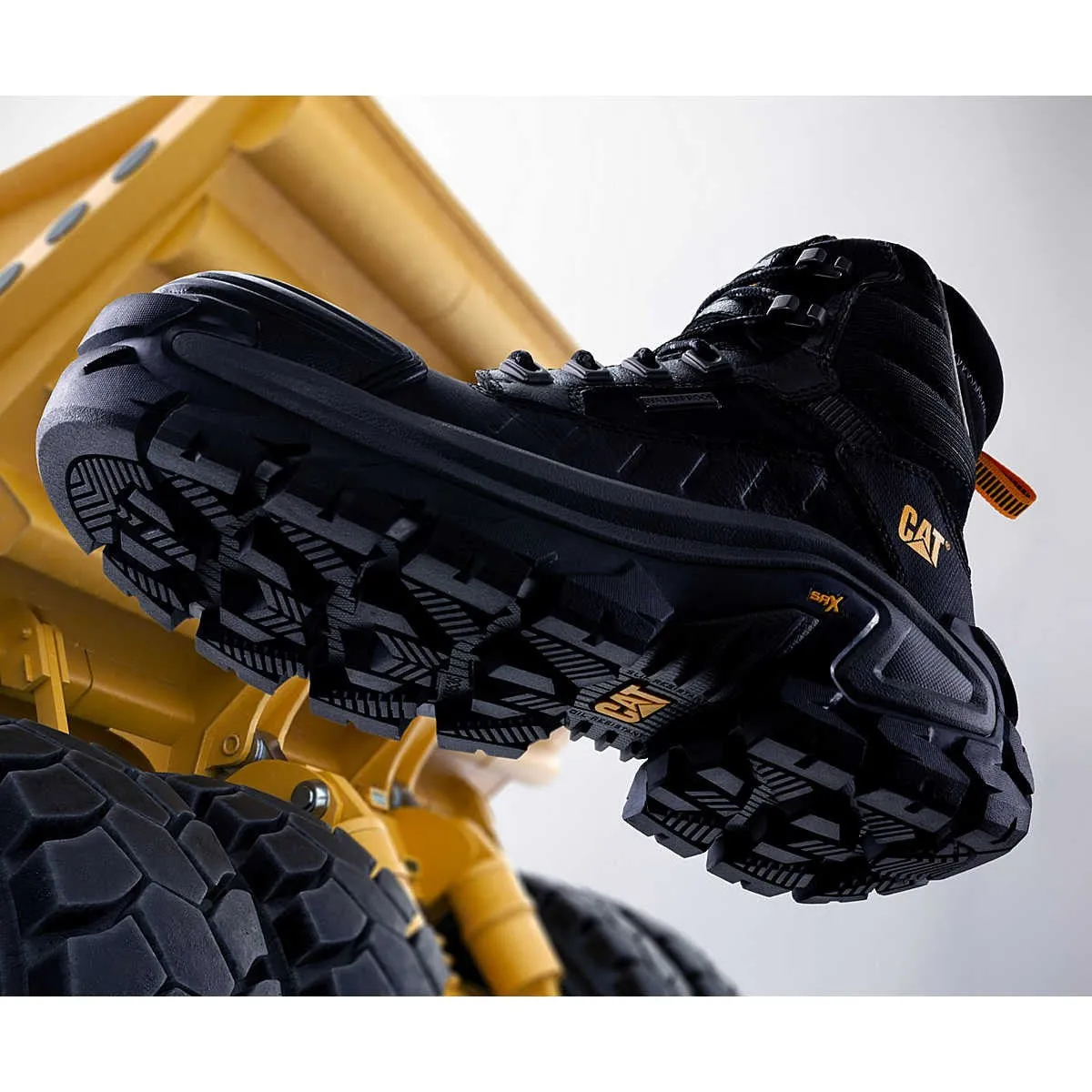 Cat Men's Invader Mid Vent Composite Toe Waterproof Slip Resistant Work Boot -Black- P91756