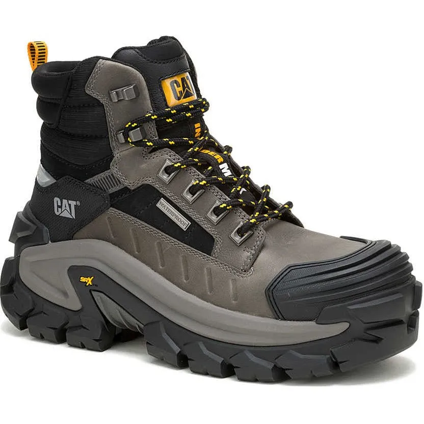 Cat Men's Invader Mid Vent Composite Toe Waterproof Slip Resistant Work Boot -Black- P91756
