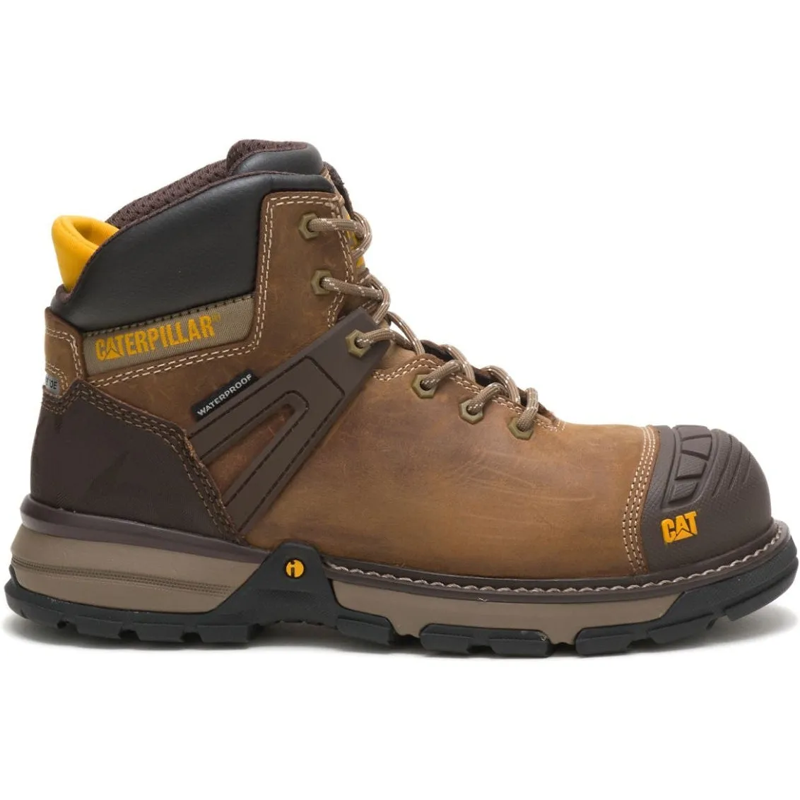 CAT Men's Superlite Waterproof Carbon Composite Toe Work Boot - Dark Biege - P91218