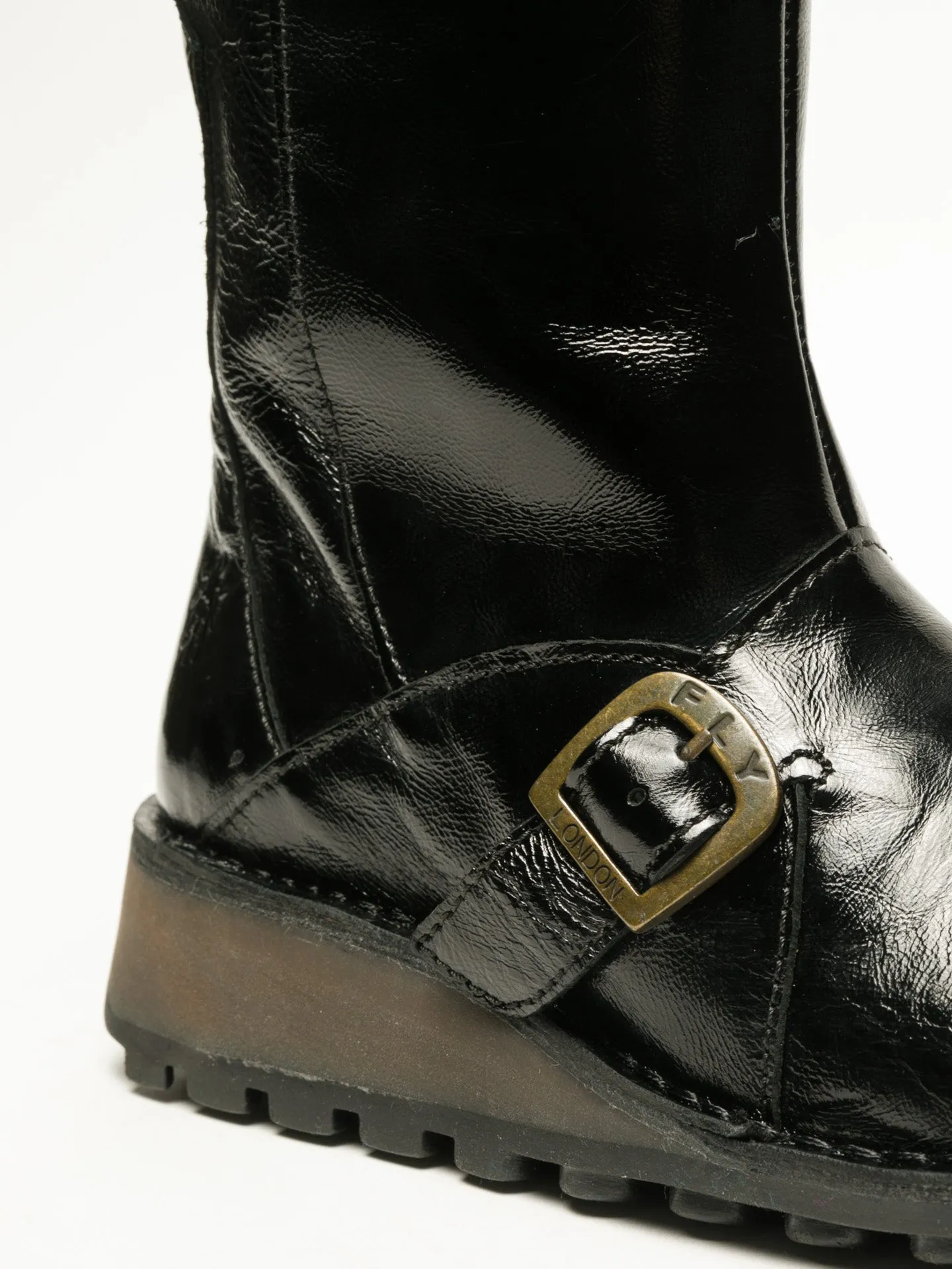 Coal Black Buckle Boots