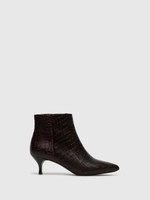 Crimson Zip Up Ankle Boots