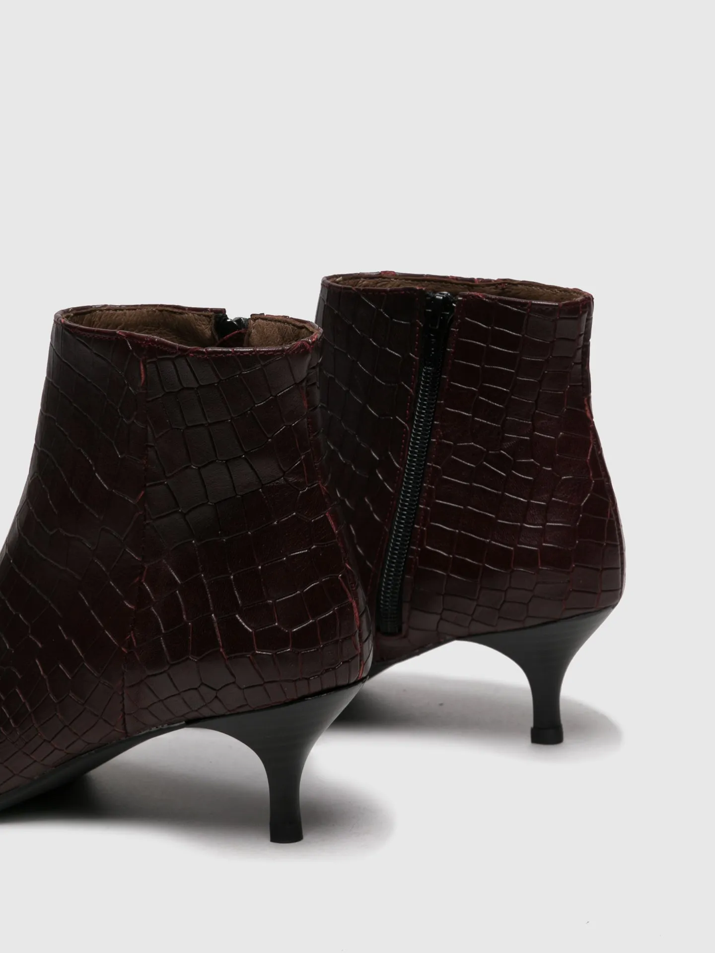 Crimson Zip Up Ankle Boots