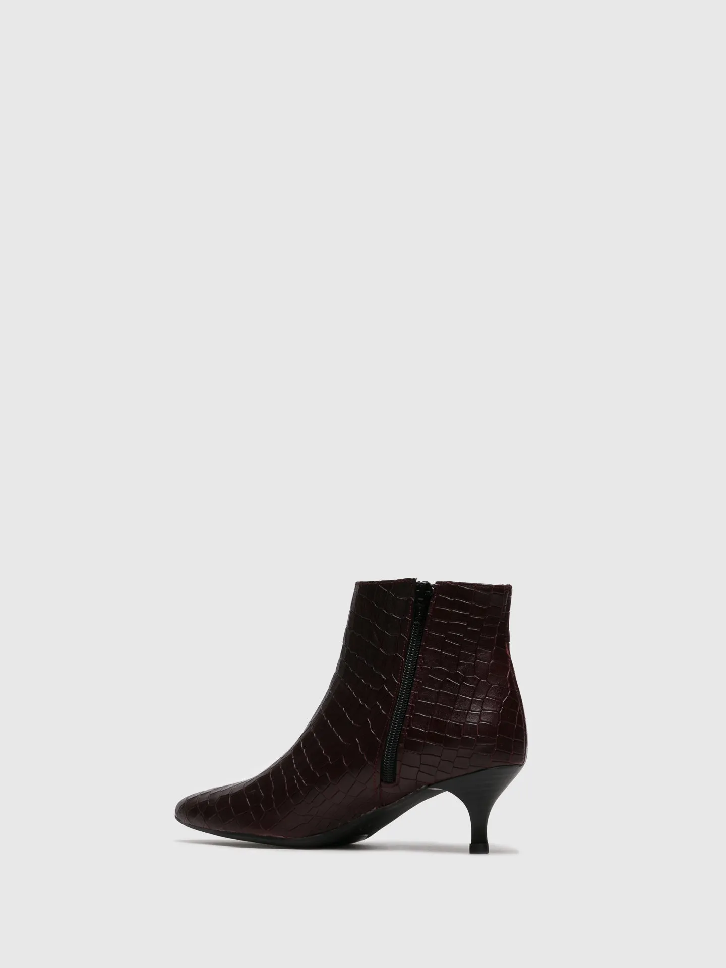 Crimson Zip Up Ankle Boots