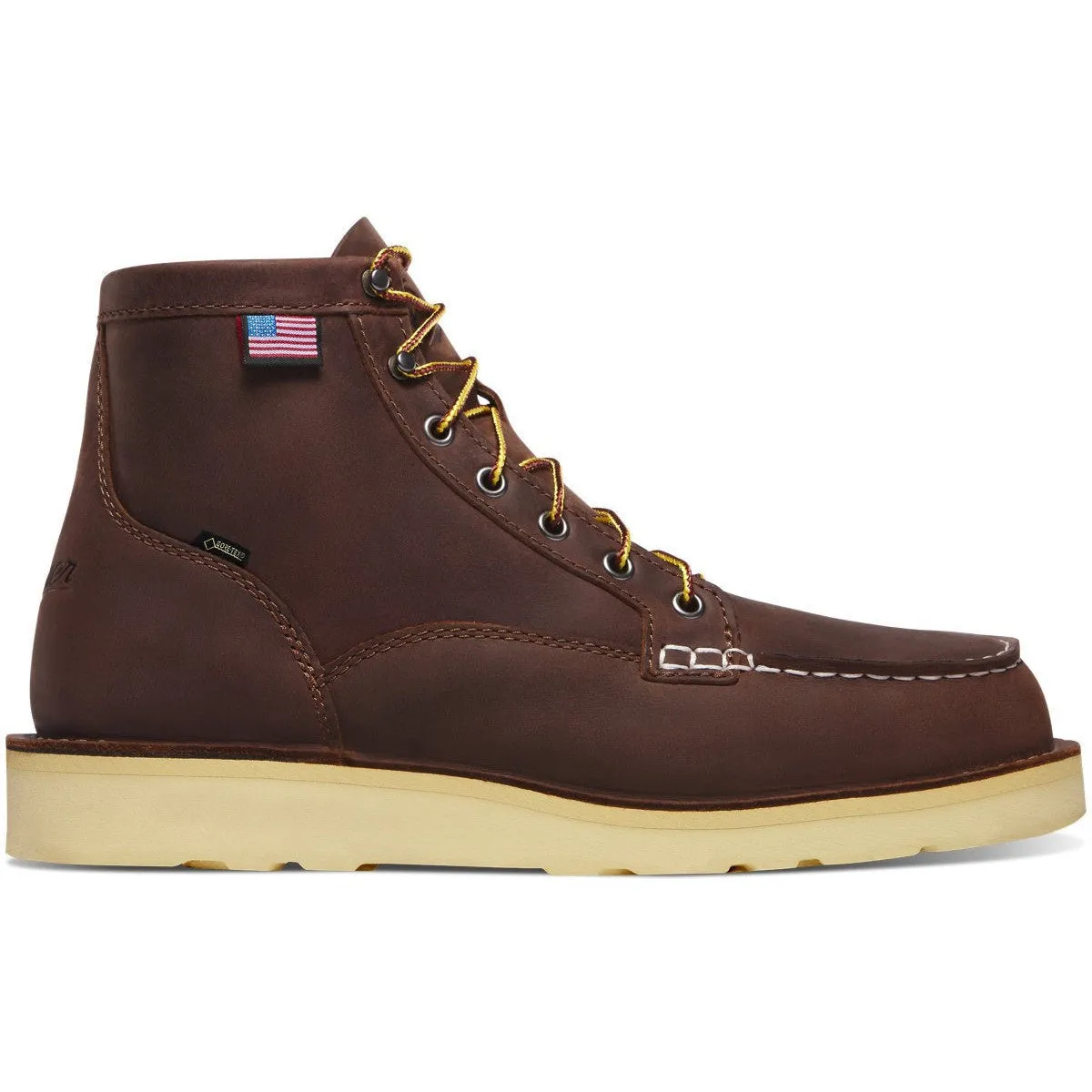 Danner Men's Bull Run GORE-TEX® 6" Plain Toe Waterproof Slip Resistant Work Boot -Brown- 15588