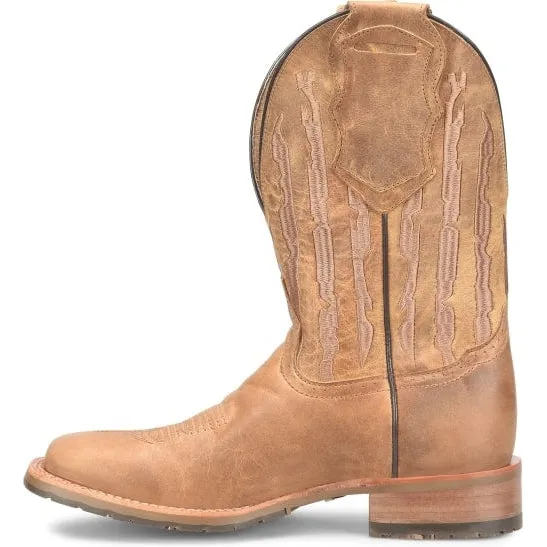 Double H Men's Covada 11" Stockman Wide Square Toe Work Boot -Tan- DH7033