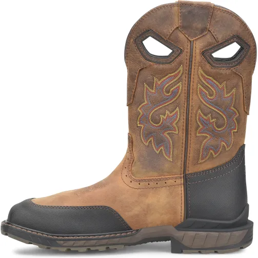 Double H Men's Rebunke 11" Steel Toe Waterproof Lug Roper Work Boot - Brown - DH5397