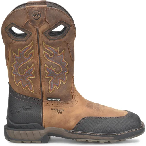 Double H Men's Rebunke 11" Steel Toe Waterproof Lug Roper Work Boot - Brown - DH5397