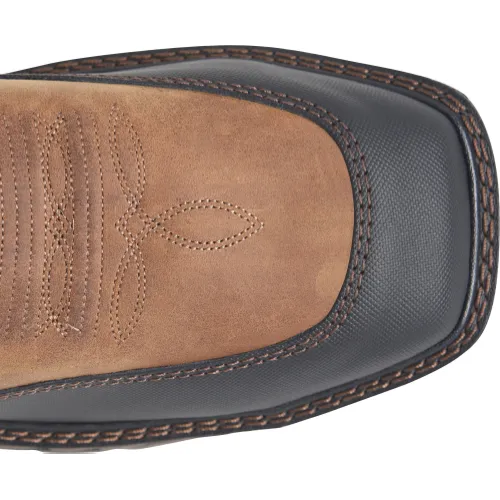 Double H Men's Rebunke 11" Steel Toe Waterproof Lug Roper Work Boot - Brown - DH5397