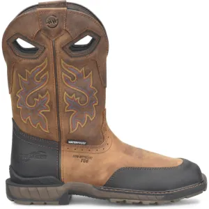 Double H Men's Rebunke 11" Steel Toe Waterproof Lug Roper Work Boot - Brown - DH5397