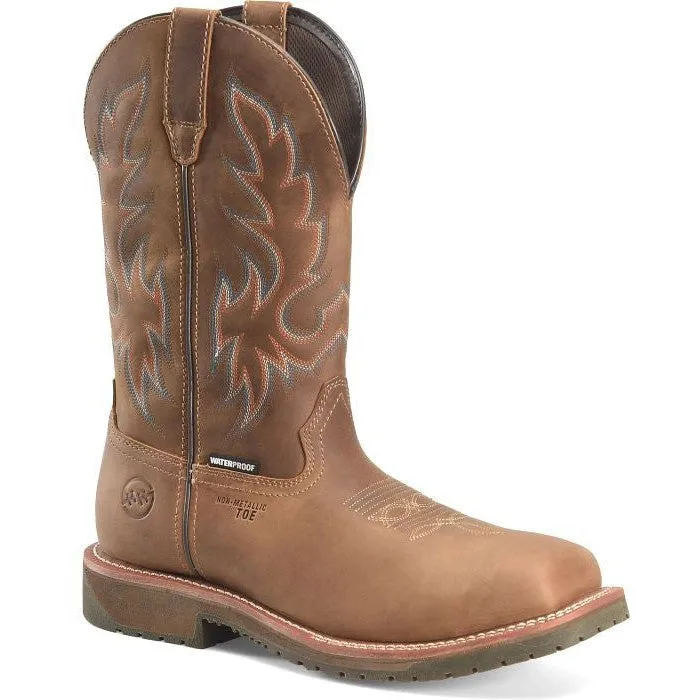Double H Men's Roper 12" Wide Square Toe Composite Toe Western Work Boot -Brown- DH6141