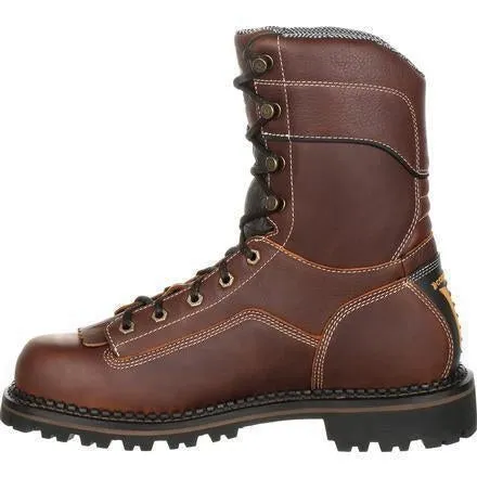Georgia Men's Amped Lightweight 9" Logger Low Heel Waterproof Work Boot -  Brown - GB00237