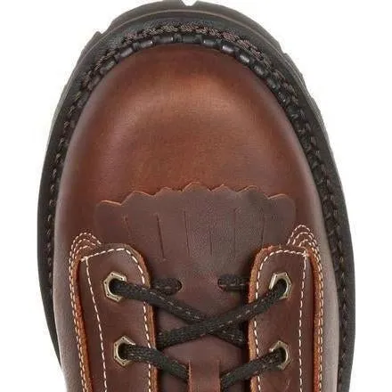 Georgia Men's Amped Lightweight 9" Logger Low Heel Waterproof Work Boot -  Brown - GB00237