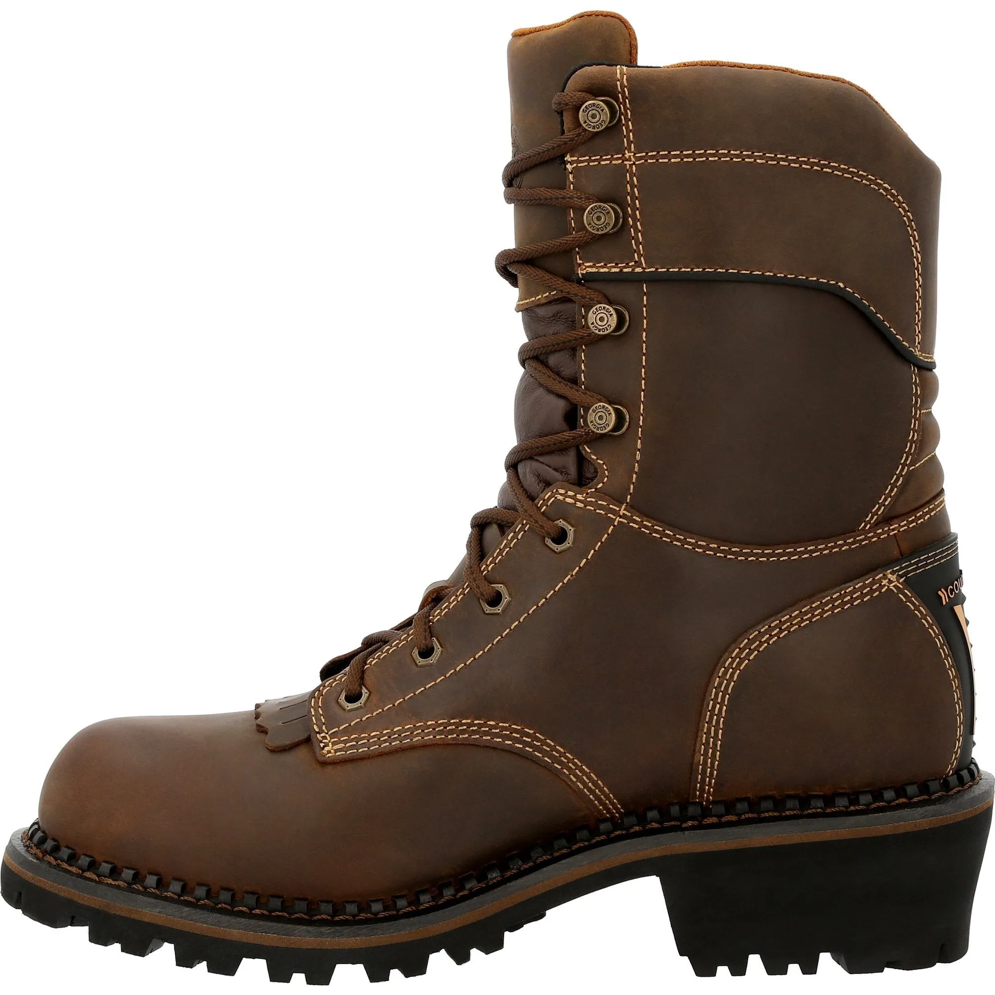 Georgia Men's Amped Lightweight Logger 9" Composite Toe Waterproof 600G Ins Work Boot- GB00491