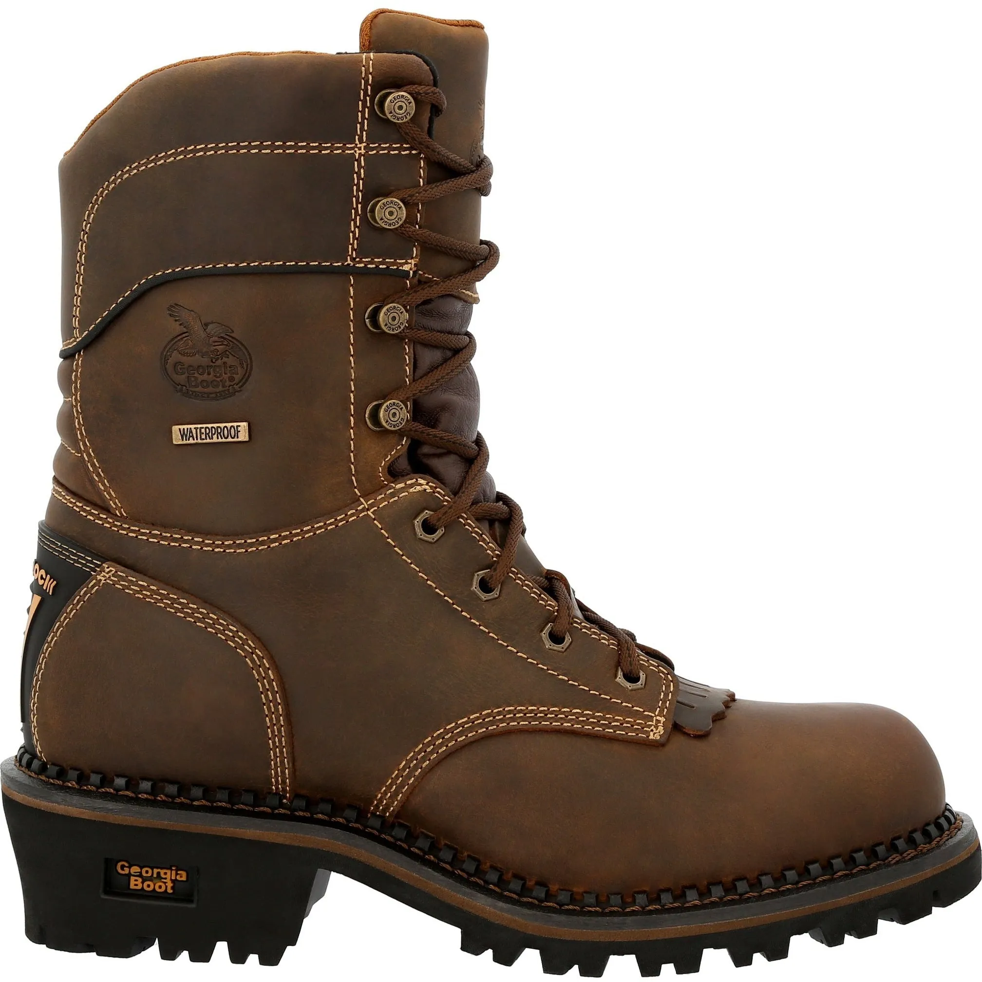 Georgia Men's Amped Lightweight Logger 9" Composite Toe Waterproof 600G Ins Work Boot- GB00491
