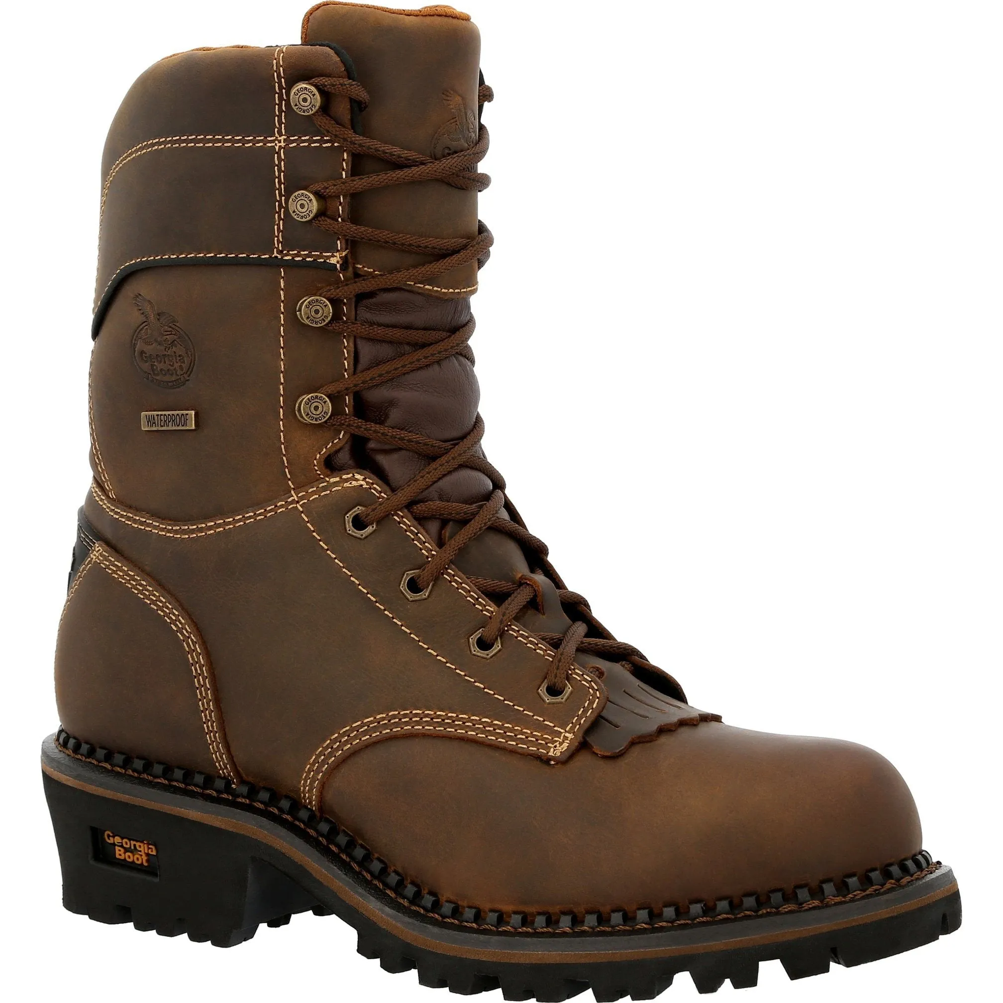 Georgia Men's Amped Lightweight Logger 9" Composite Toe Waterproof 600G Ins Work Boot- GB00491