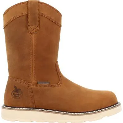 Georgia Men's Core 37 10" Soft Toe Waterproof Pull On Wedge Work Boot- Brown- GB00666