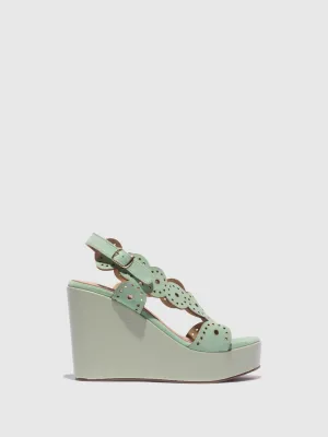 Green Wedge Sandals