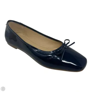 Gwynn Patent Bow Ballet Shoes Flats By Bernardo In Navy, Size: 8.5