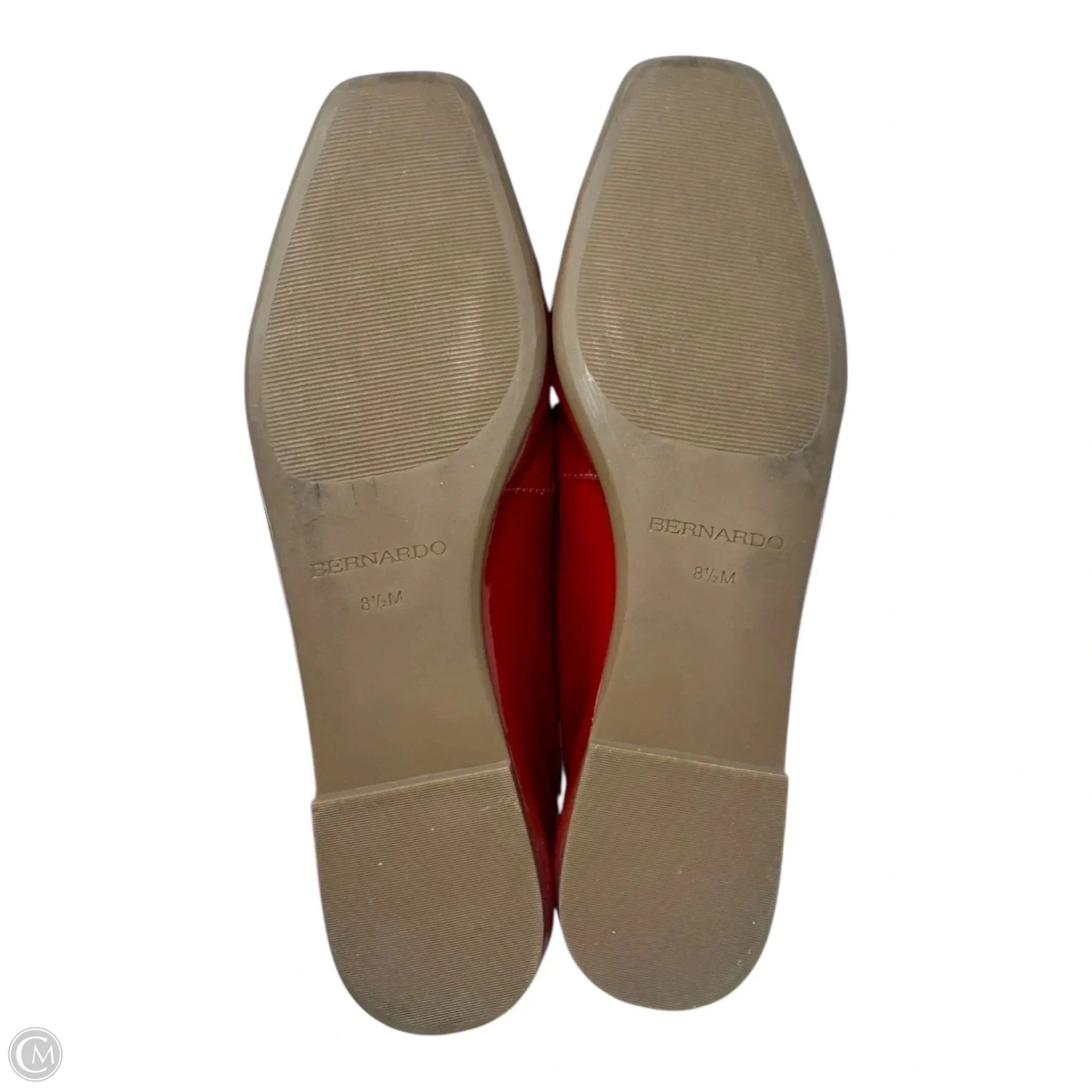 Gwynn Patent Bow Ballet Shoes Flats By Bernardo In Red, Size: 8.5