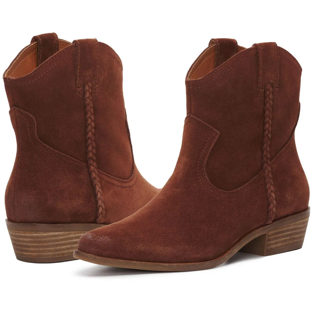 Hadrya Womens Pointed Toe Ankle Cowboy, Western Boots