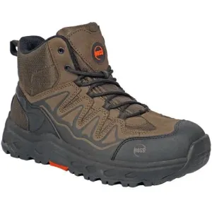 Hoss Men's Eric Hi Oblique Toe Slip Resistant Work Shoe - Brown 50239