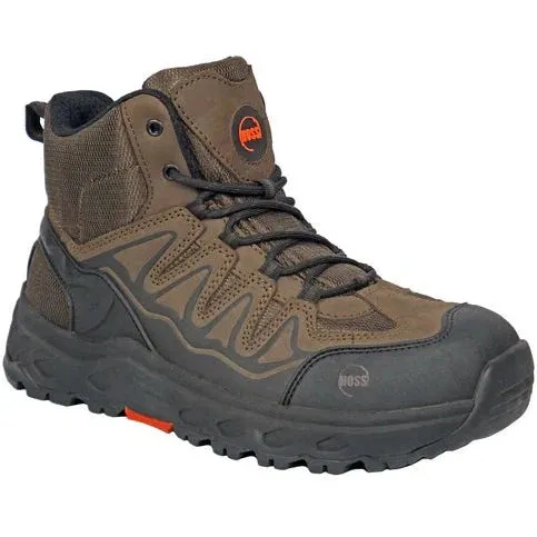Hoss Men's Eric Hi Oblique Toe Slip Resistant Work Shoe - Brown 50239