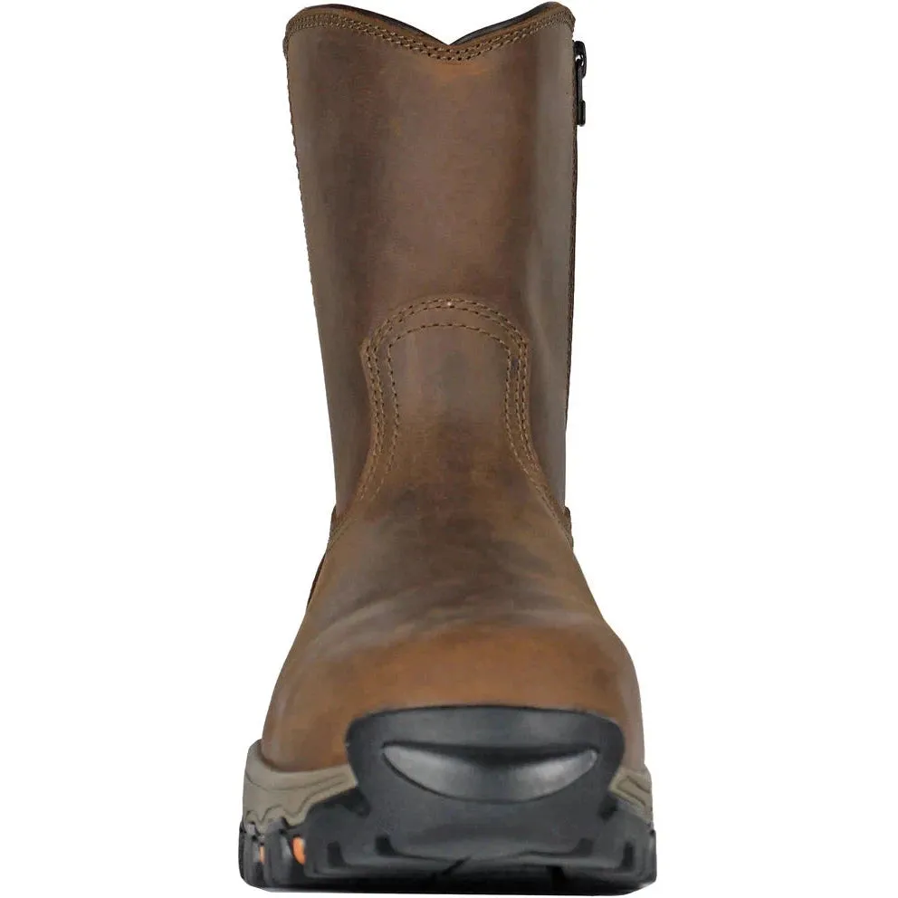 Hoss Men's Recon 8" Composite Toe Waterproof Slip Resistant Wellington Work Boot - Brown 84012