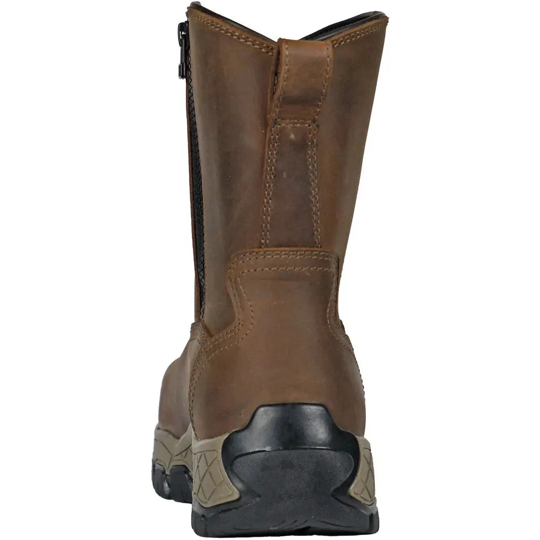Hoss Men's Recon 8" Composite Toe Waterproof Slip Resistant Wellington Work Boot - Brown 84012