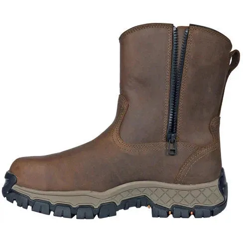 Hoss Men's Recon 8" Composite Toe Waterproof Slip Resistant Wellington Work Boot - Brown 84012