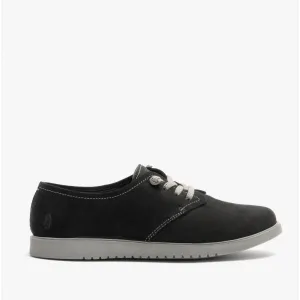 Hush Puppies EVERYDAY Womens Leather Casual Lace-up Shoes Black