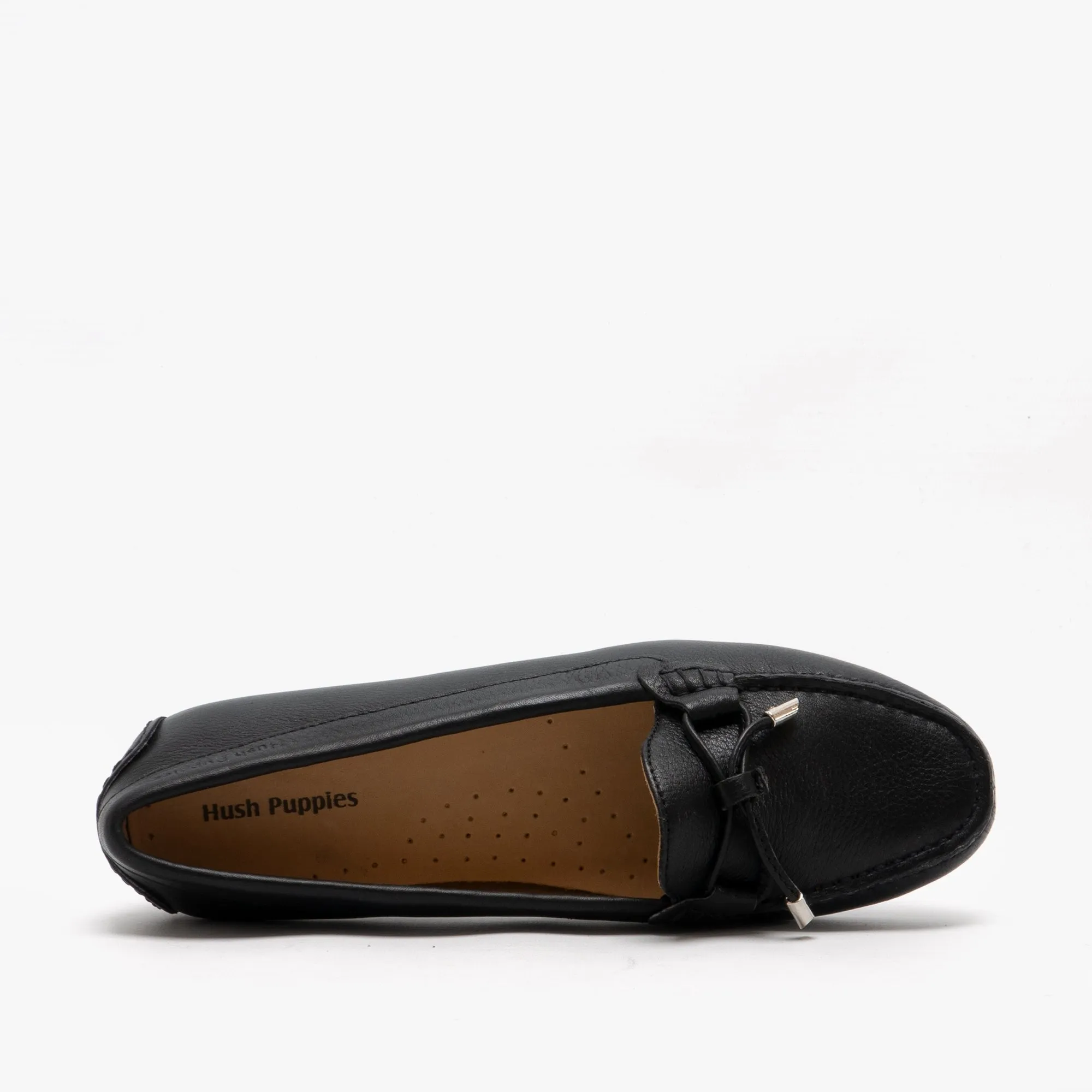Hush Puppies MAGGIE Womens Leather Loafers Black