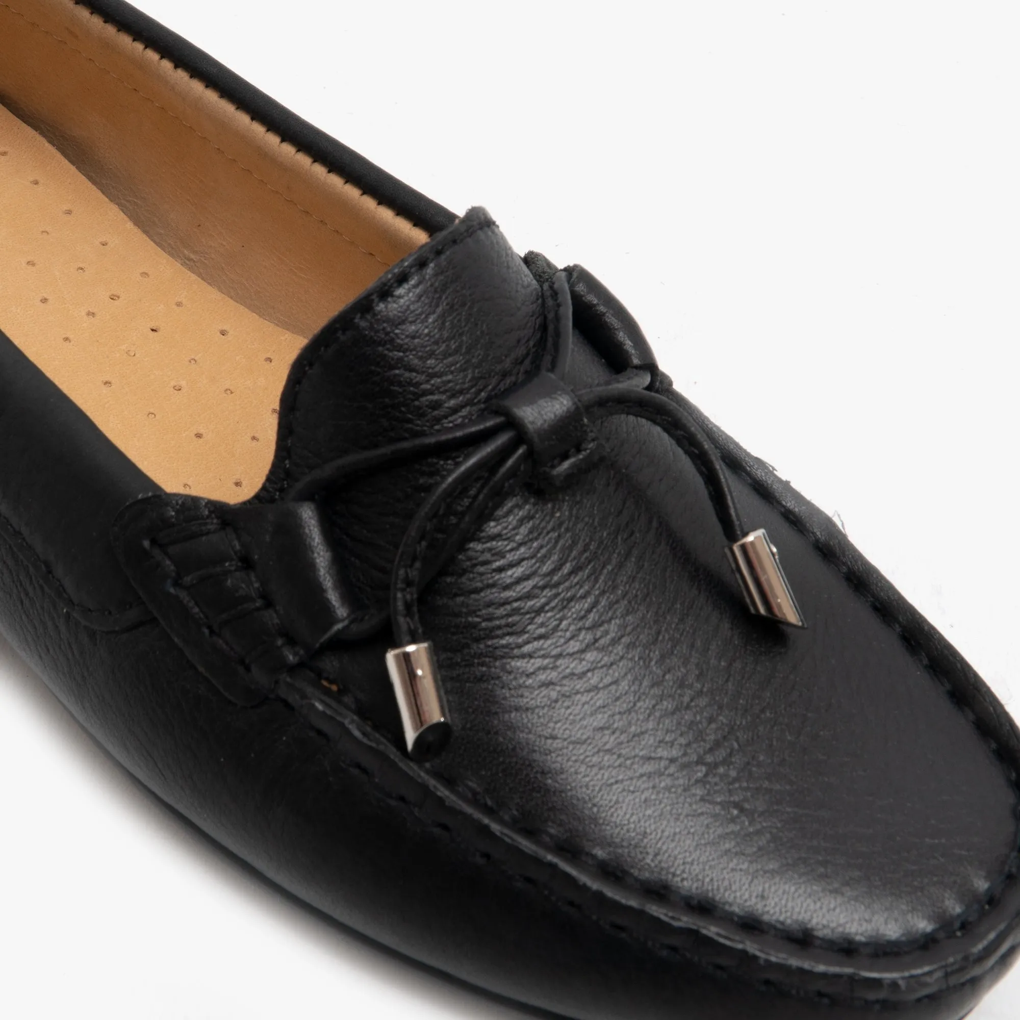 Hush Puppies MAGGIE Womens Leather Loafers Black