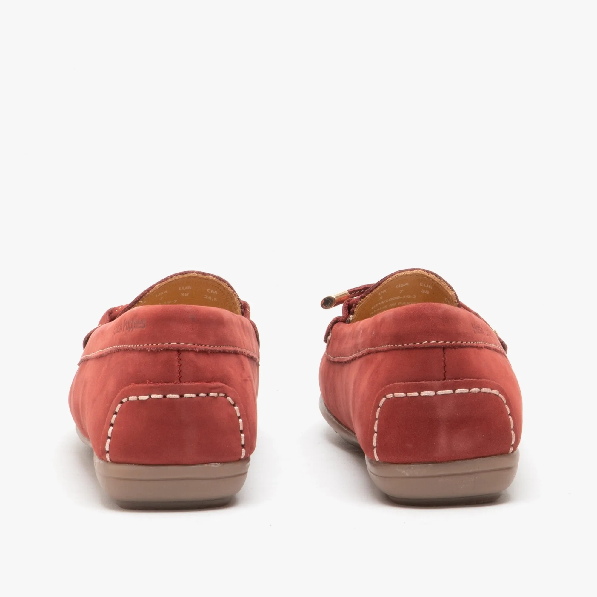Hush Puppies MAGGIE Womens Nubuck Loafers Red