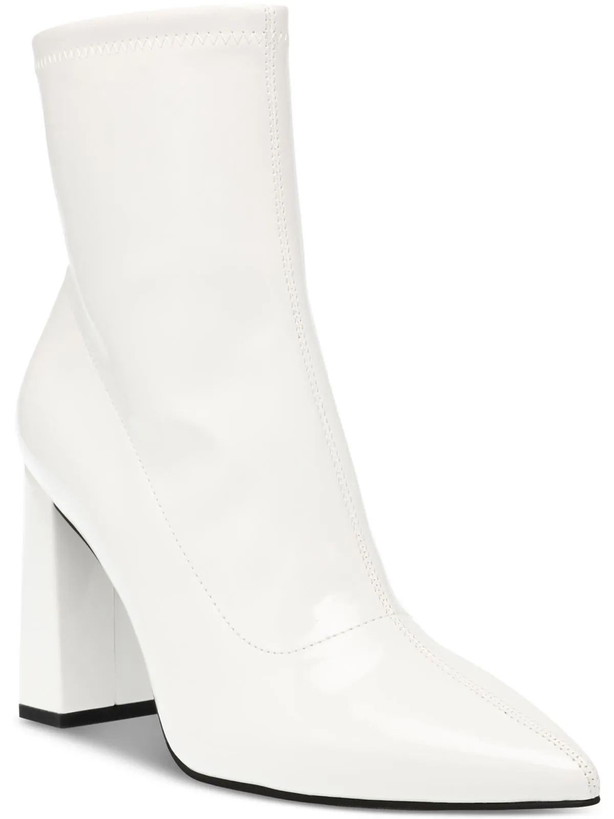 Iloise Womens Patent Block Heel Booties