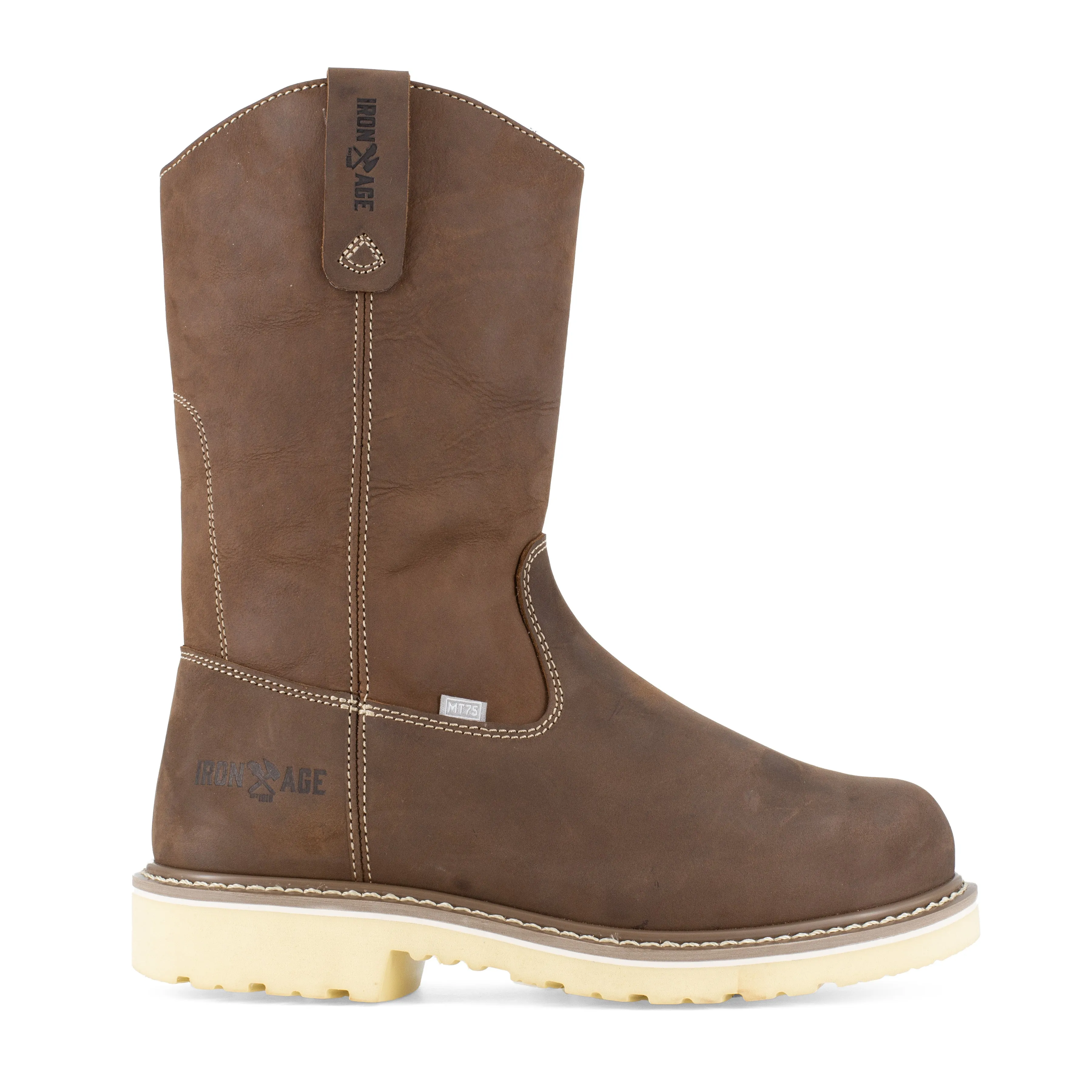 Iron Age Men's Solidifier 11" Composite Toe Cushguard Met Guard Wellington Work Boot - Brown - IA5092