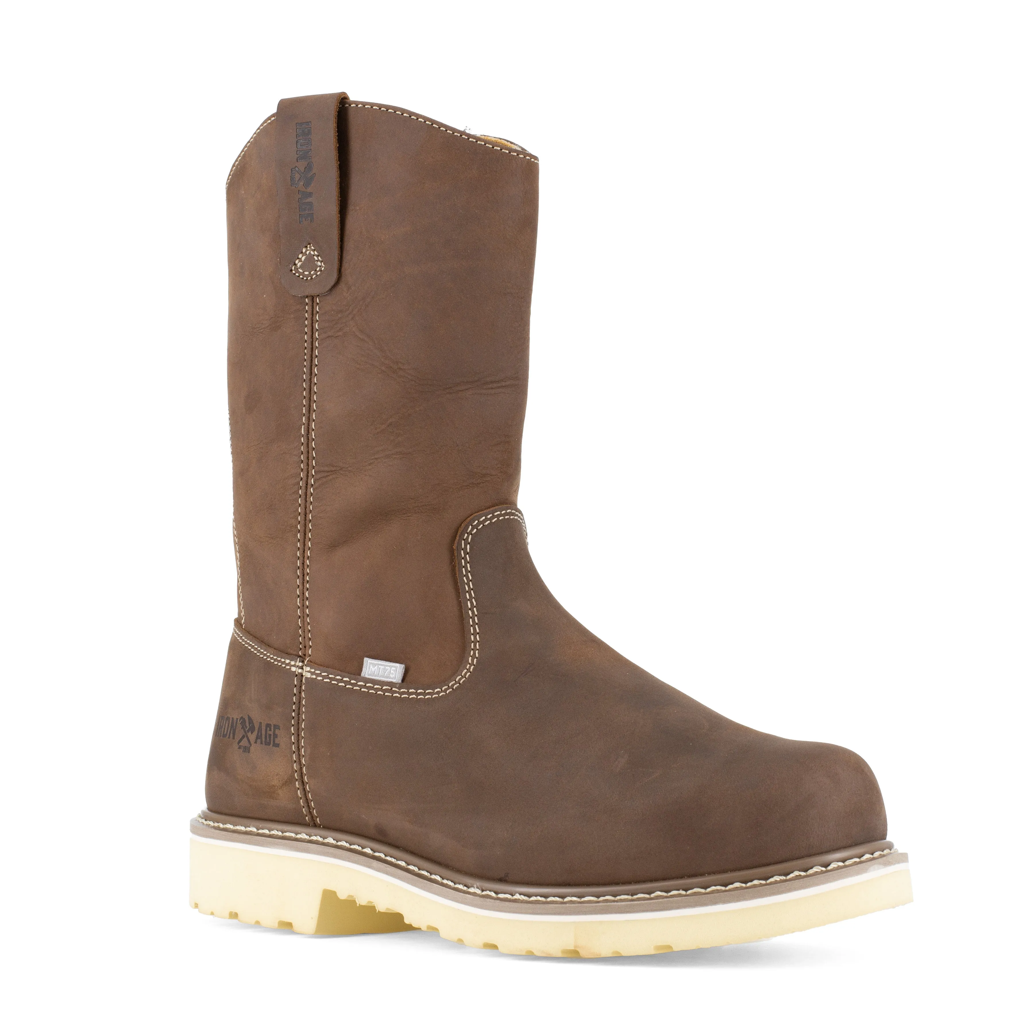Iron Age Men's Solidifier 11" Composite Toe Cushguard Met Guard Wellington Work Boot - Brown - IA5092