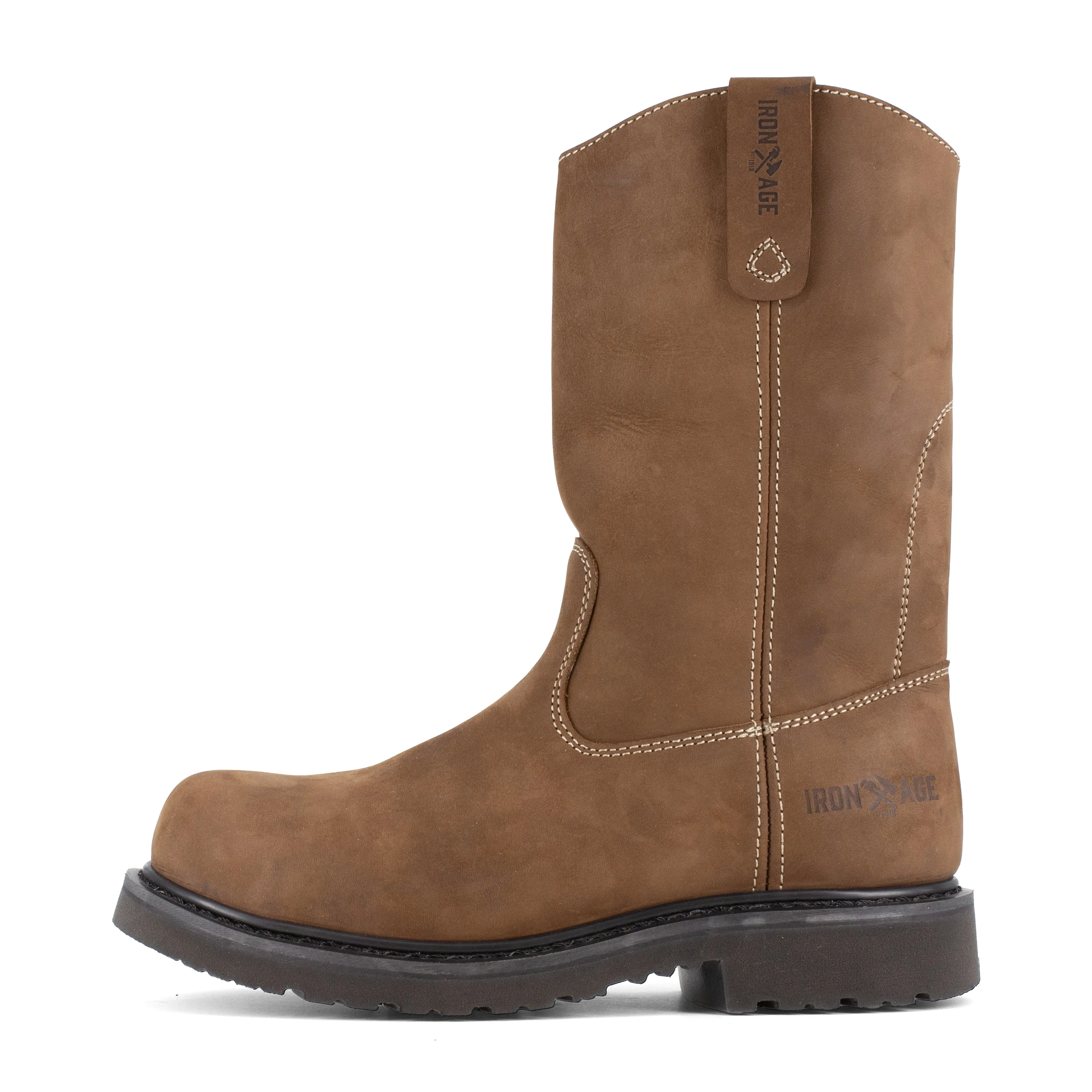 Iron Age Men's Solidifier 11" Composite Toe Pull On Wellington Work Boot - Brown - IA5095