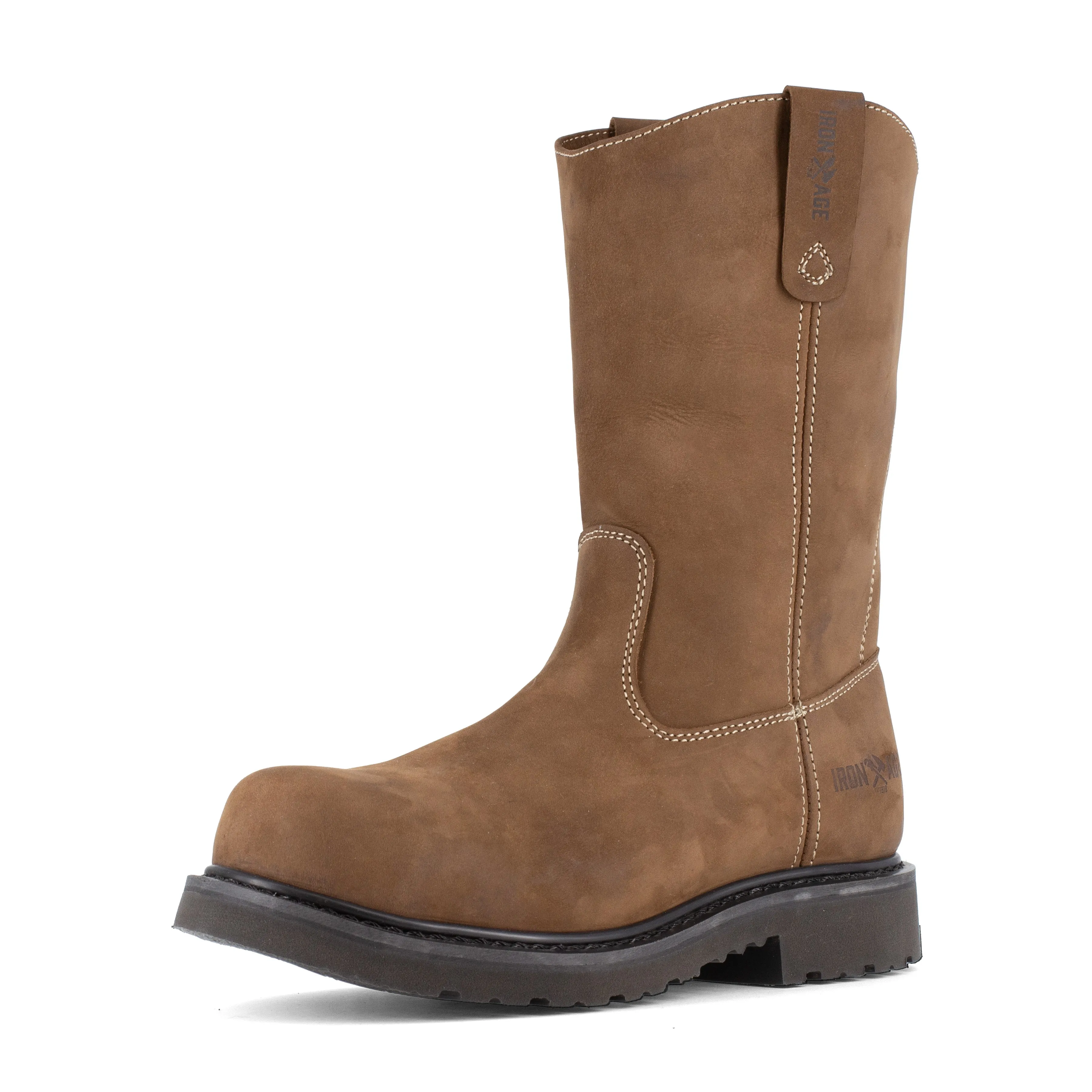 Iron Age Men's Solidifier 11" Composite Toe Pull On Wellington Work Boot - Brown - IA5095