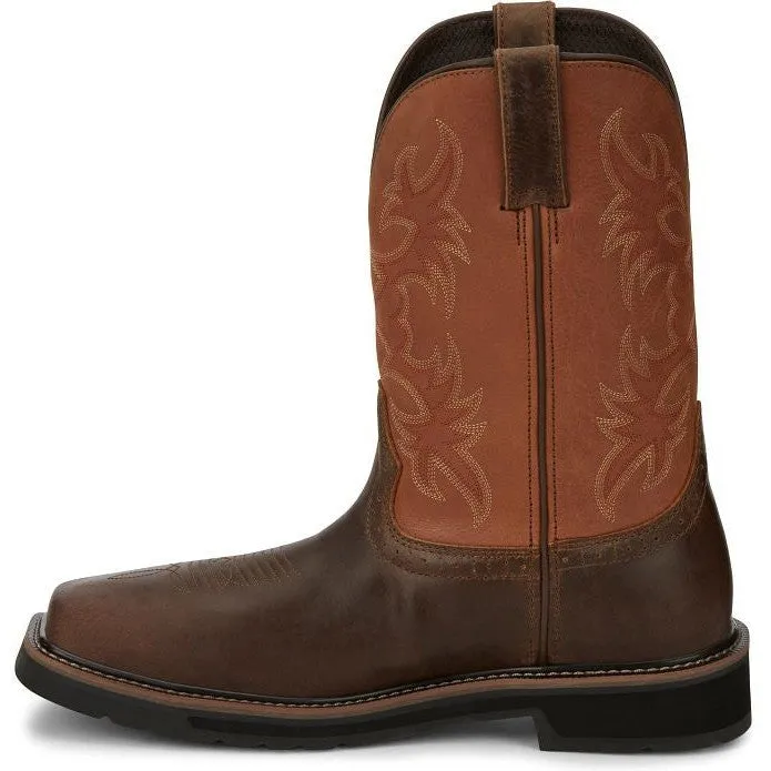 Justin Men's Actuator 11" Composite Toe Western Work Boot -Brown- SE4300
