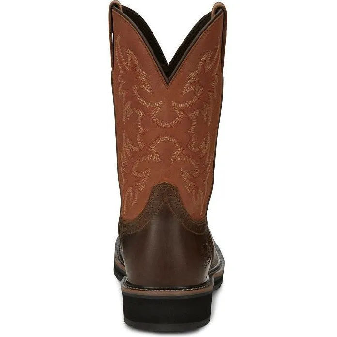 Justin Men's Actuator 11" Composite Toe Western Work Boot -Brown- SE4300