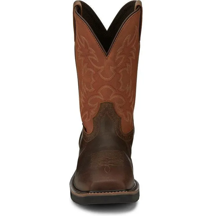 Justin Men's Actuator 11" Composite Toe Western Work Boot -Brown- SE4300