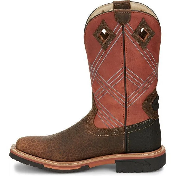 Justin Men's Dalhart 12" Nano Composite Toe Western Work Boot -Brown- SE4218